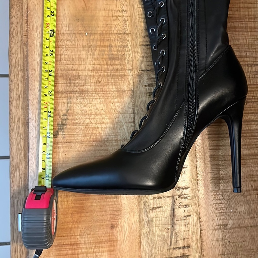 Azalea Wang Black High Heel Thigh High Boots